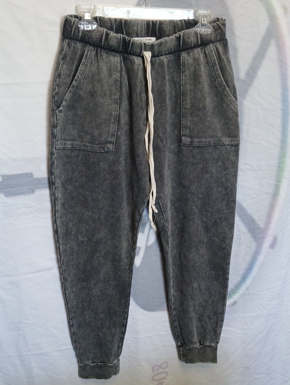 Caution To The Wind Washed Charcoal Sweatpants